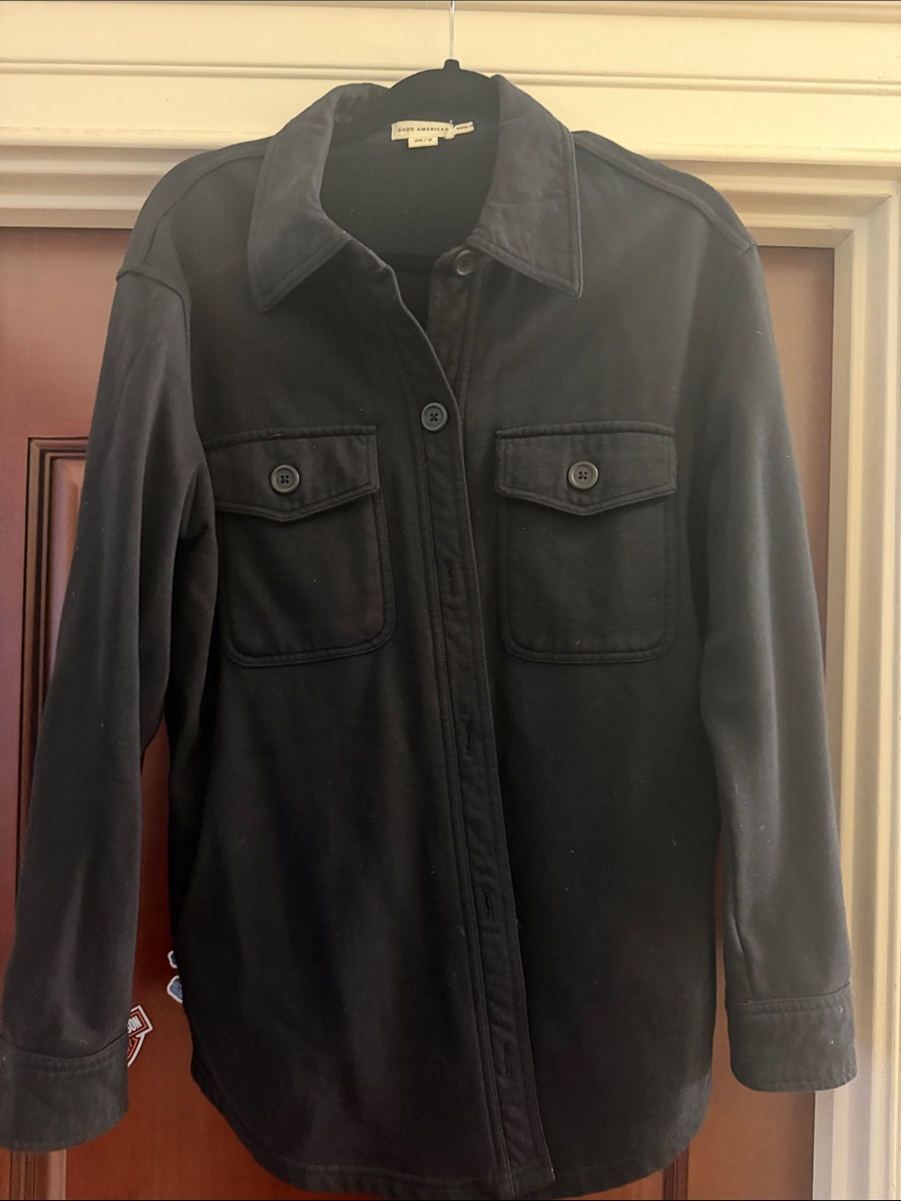 Good American Black Collar Jacket